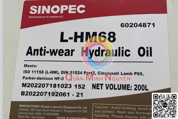 DẦU THỦY LỰC SINOPEC L-HM 68